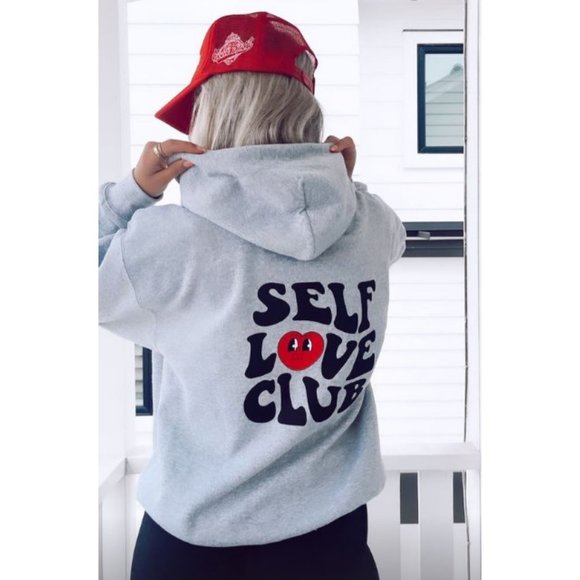 Gildan Tops - Self Love Club Smiley Heart Hoodie